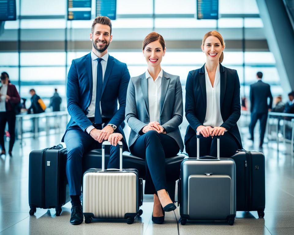 business travelers at kyoto airport